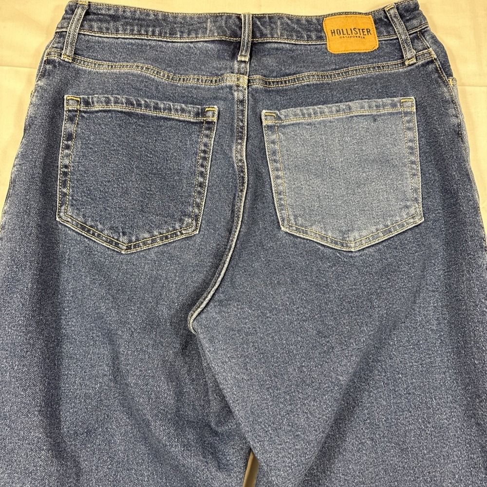 JEANS WIDE LEG WOMEN 13R 31X31 Y2K Hollister Super Baggy 2 TONE Jeans - Picture 8 of 9
